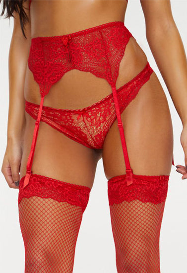 Warner's Intimate Lace of Elegance Red Garter Belt