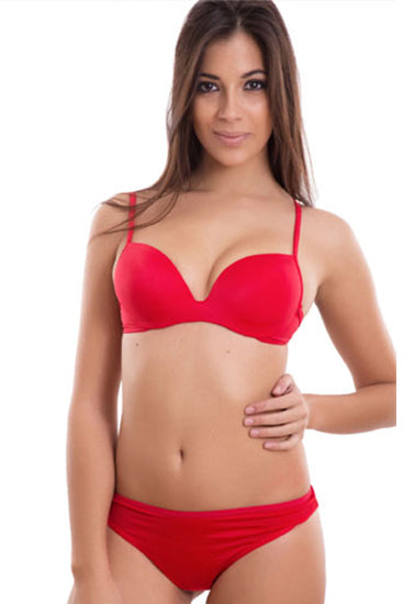 Lovable Red Seamless Bra and Brief Set