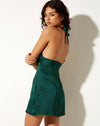 Luxury Forest Green Silk Slip Dress